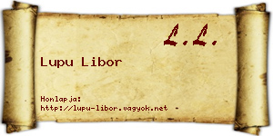 Lupu Libor névjegykártya